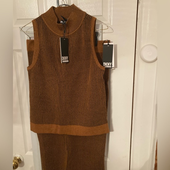 Dkny Other - DKNY Jeans Brown and Black Striped Knit Set